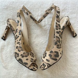 Vince Camuto Reteema Animal Print Suede Heeled Sandals